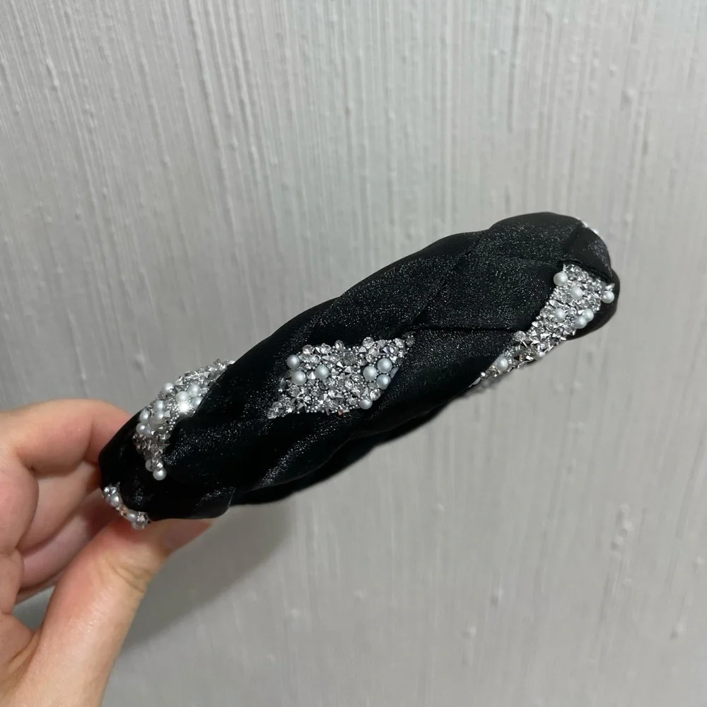 Braided Tulle Rhinestone Headband